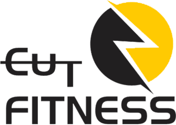 A green and yellow logo for cut fitness.