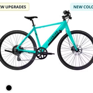 Teal Aventon electric bicycle, new upgrades.