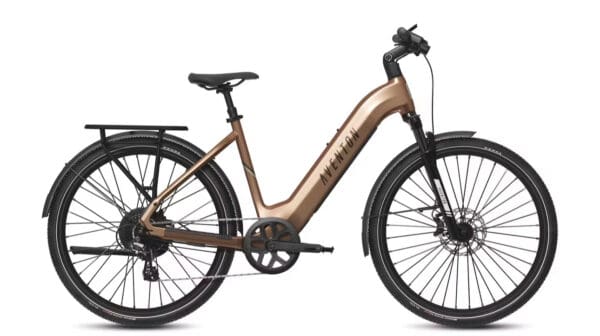 Bronze Aventon electric bicycle.