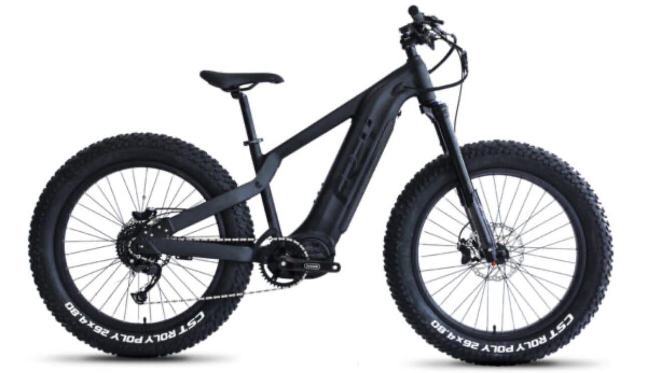 Black electric fat tire bike.